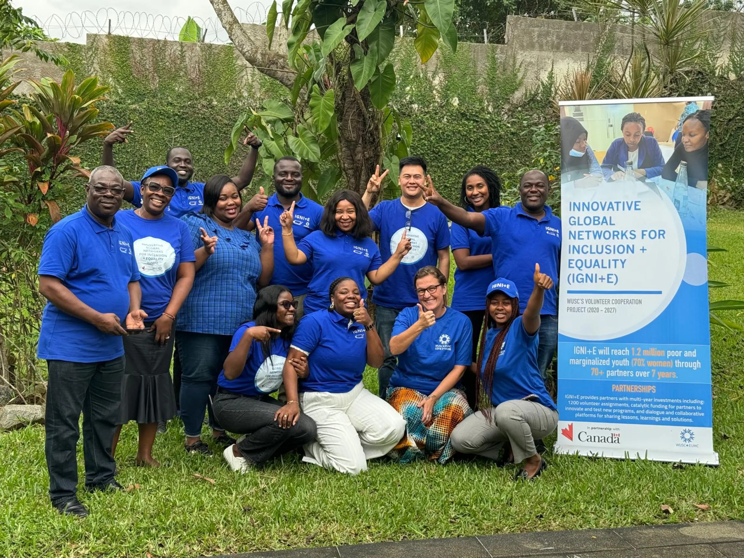 WUSC VCP and NBS volunteers at the first Y5 quarterly volunteer meeting in Abidjan