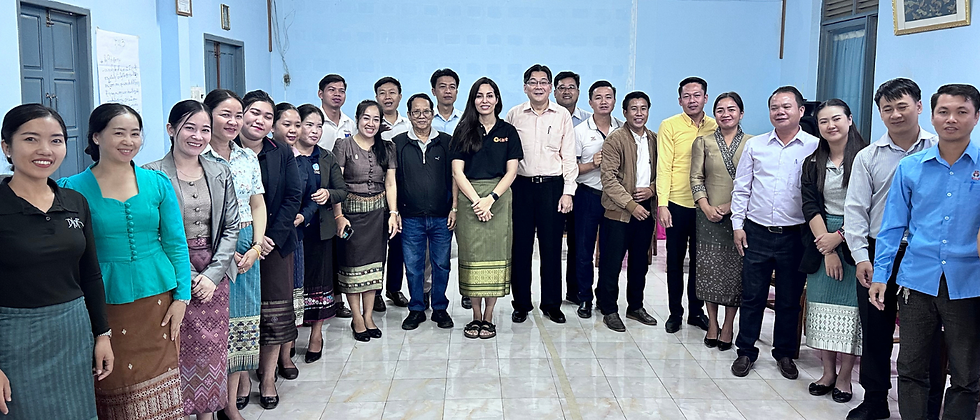 PHOTO: Zainab (center) with journalists, government officials and CSO partners in Luang Prabang, where she delivered a capacity building training on "green issues" reporting.